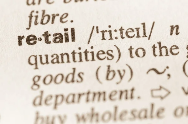 Dictionary definition of word retail — Stock Photo, Image