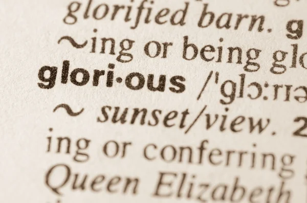 Dicionário definição de palavra gloriosa — Fotografia de Stock