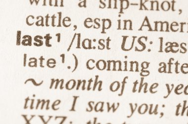 Kelimenin sözlük tanımı son 