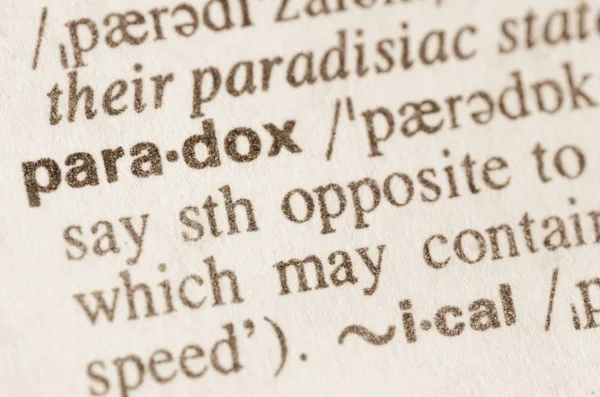 Dictionary definition of word paradox — Stock Photo, Image