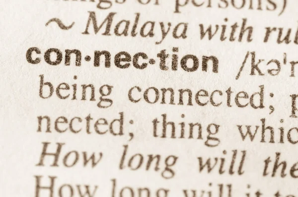 Dictionary definition of word connection — Stock Photo, Image