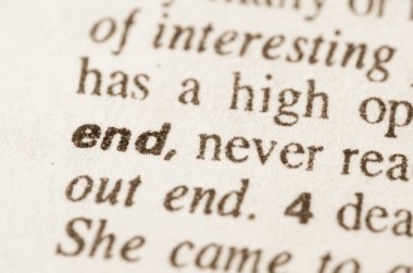 Sözcük sonunda sözlük tanımı