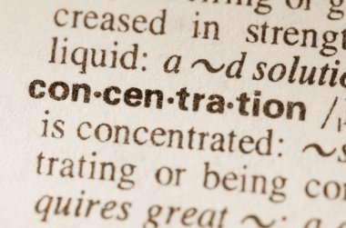 Kelime concerntration sözlük tanımı 