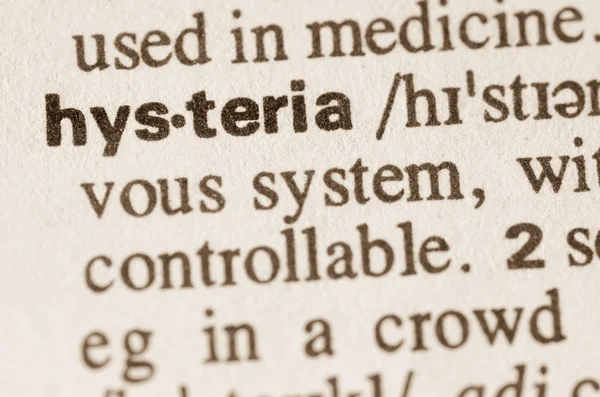 Dictionary definition of word hysteria — Stock Photo, Image