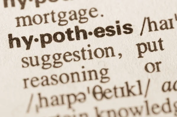 Dictionary definition of word hypothesis — Stock Photo, Image