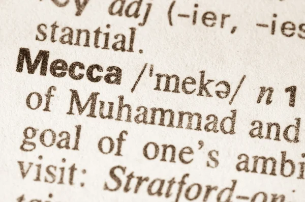 Słownikowej definicji wyrazu Mekka — Zdjęcie stockowe