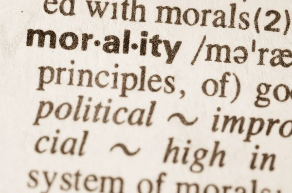 Wörterbuch Definition des Wortes Moral — Stockfoto