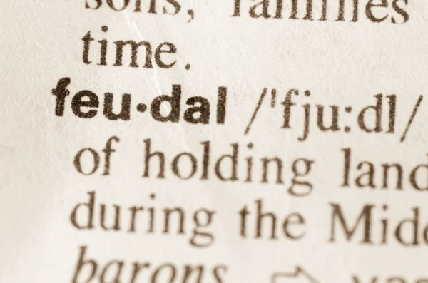 Dictionary definition of word feudal — Stock Photo, Image