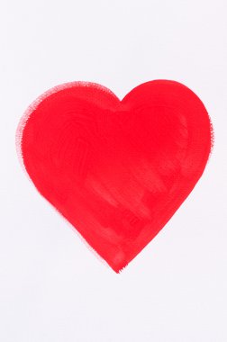 boyalı kırmızı kalp