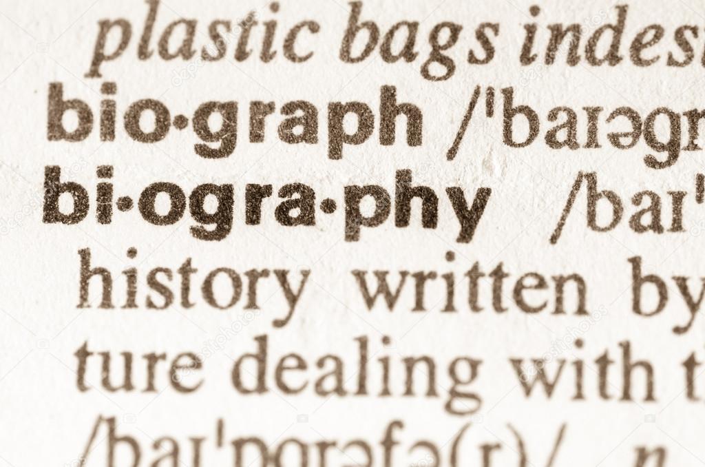 Dictionary definition of word biography 