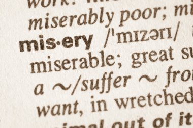 Word sefalet Sözlük tanımı