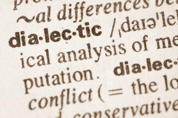 Ordbokens definition av ordet dialektik — Stockfoto