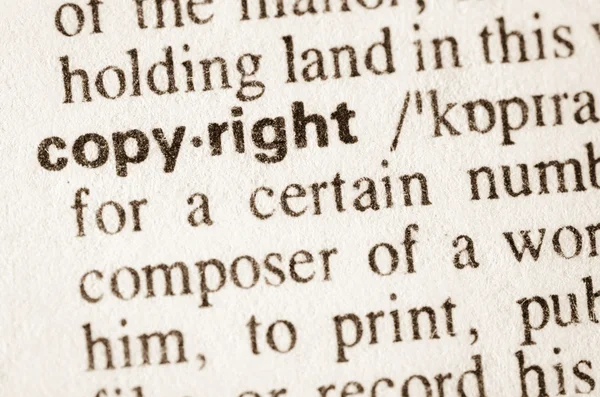 Słownikowej definicji wyrazu praw autorskich — Zdjęcie stockowe