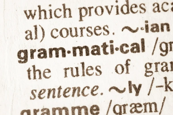 Słownikowej definicji wyrazu gramatyczne — Zdjęcie stockowe