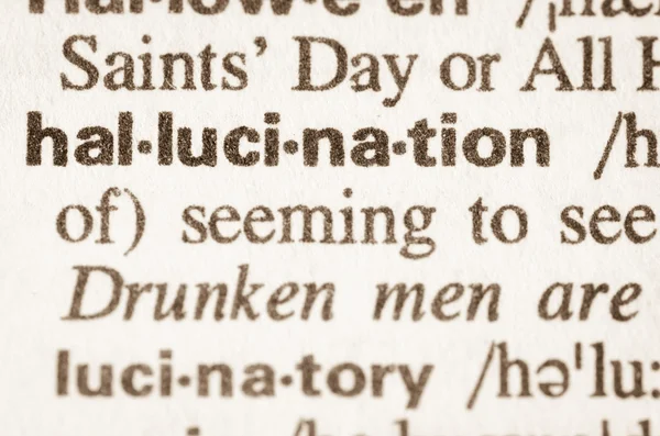 Słownikowej definicji wyrazu halucination — Zdjęcie stockowe