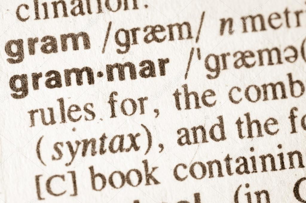 Dictionary definition of word grammar 