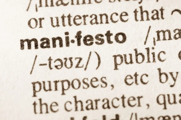 Sözlük tanımı kelime Manifestosu