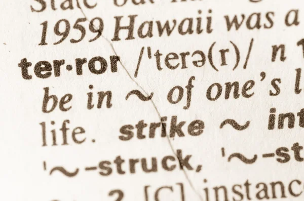 Dictionary definition of word terror — Stock Photo, Image