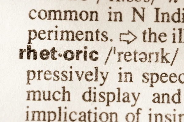 Dictionary definition of word rhetoric — Stock Photo, Image