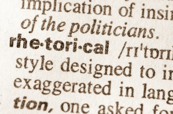 Dictionary definition of word rhetorical — Stock Photo, Image