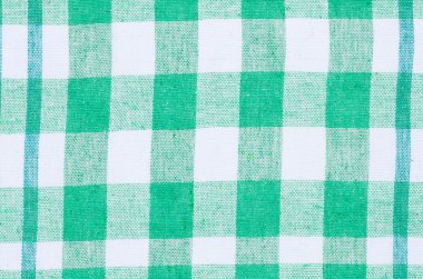 Damalı yeşil ve beyaz mutfak havlu arka plan 