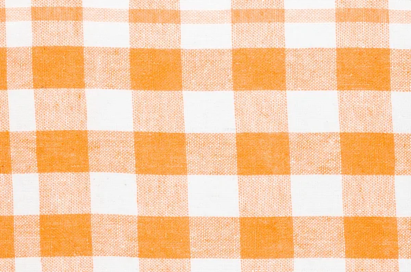 Checkered orange and white kitchen towel background — Stock Photo, Image