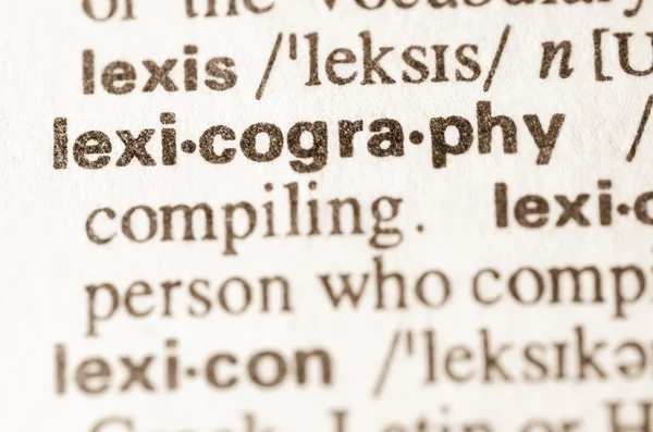 Słownikowej definicji wyrazu lexicography — Zdjęcie stockowe