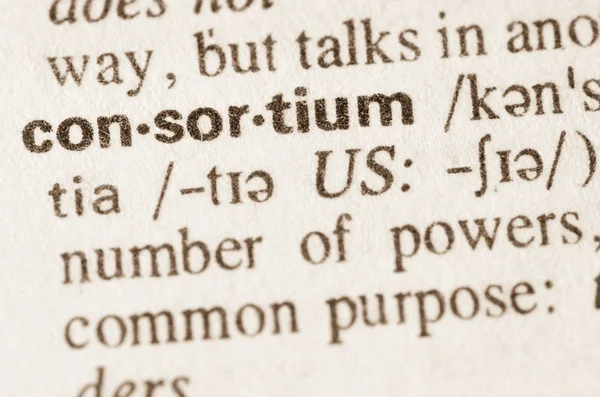 Dictionary definition of word consortium — Stock Photo, Image