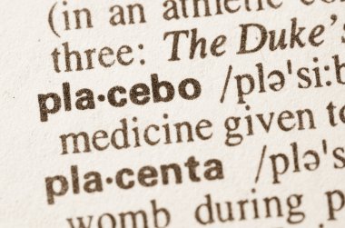 Word plasebo sözlük tanımı 