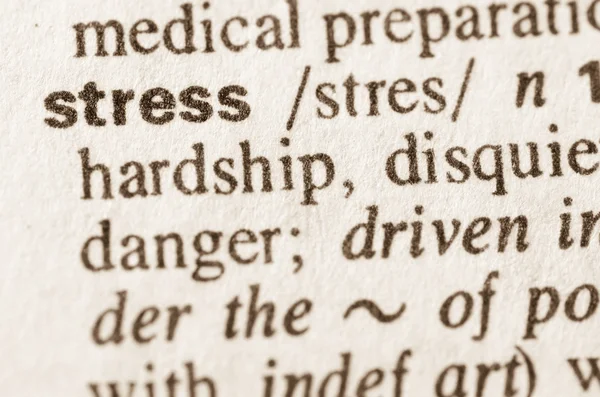 Dictionary definition of word stress — Stock Photo, Image