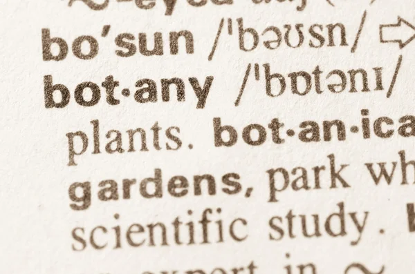 Słownikowej definicji wyrazu botanika — Zdjęcie stockowe