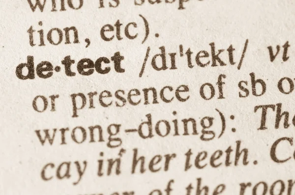 Dictionary definition of word detect — Stock Photo, Image