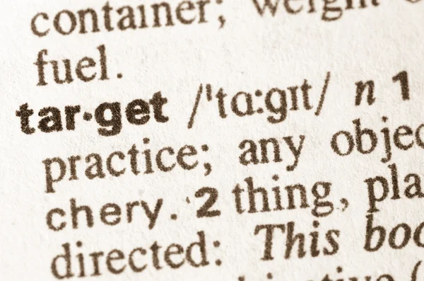 Target szó szótári definíciója — Stock Fotó