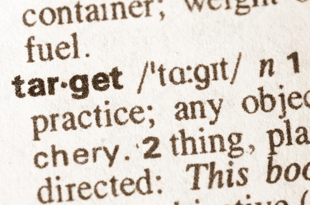 Dictionary definition of  word target