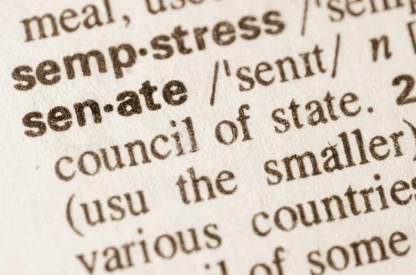 Dictionary definition of word senate — Stock Photo, Image