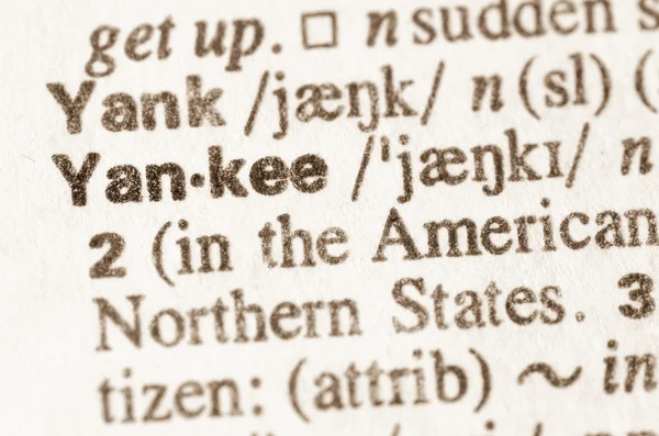 Dictionary definition of word Yankee — Stock Photo, Image