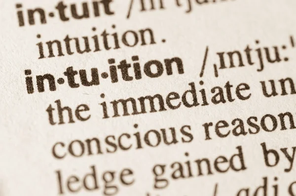 Dictionary definition of word intuition — Stock Photo, Image