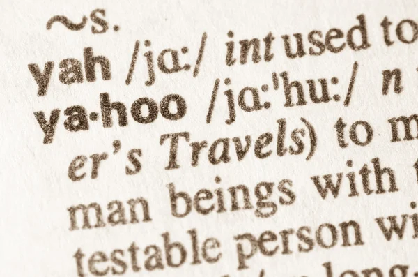 Dictionary definition of word yahoo — Stock Photo, Image