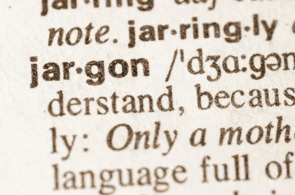 Dictionary definition of word jargon — Stock Photo, Image