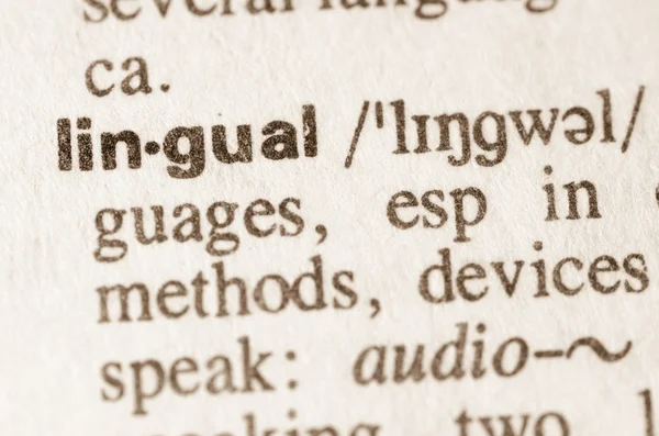 Diccionario definición de palabra lingual — Foto de Stock