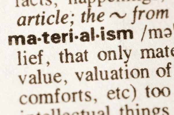Dictionary definition of word materialism — Stock Photo, Image