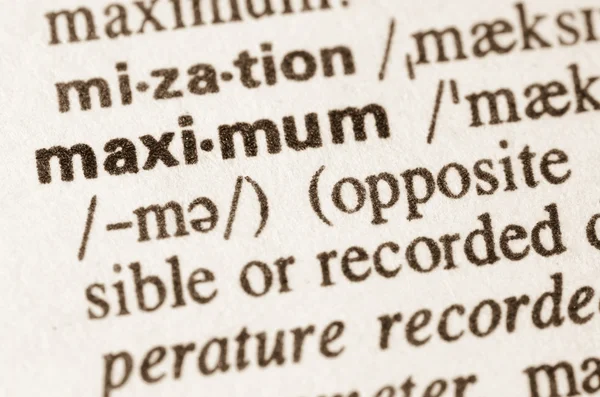 Dictionary definition of word maximum — Stock Photo, Image