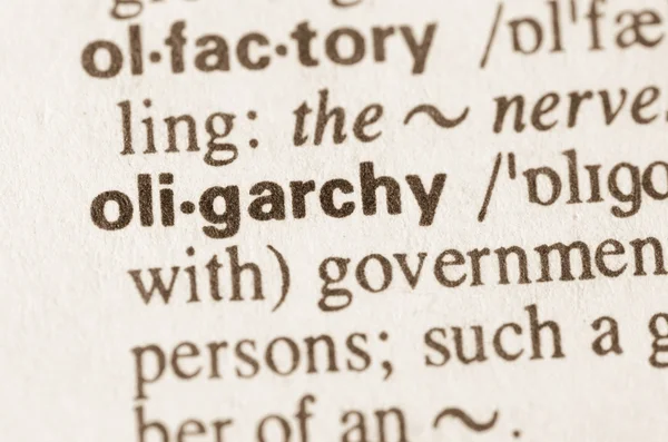 Ordbokens definition av ordet oligarki — Stockfoto