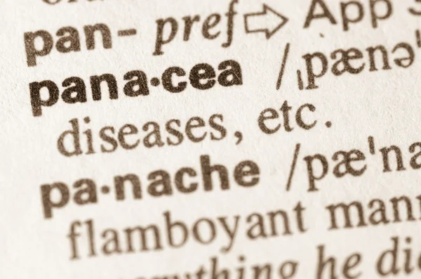 Dictionary definition of word panacea — Stock Photo, Image