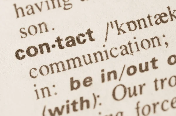 Slovníkovou definici slova kontaktu — Stock fotografie