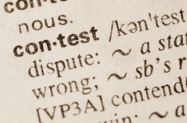 Słownikowej definicji słowa Contest — Zdjęcie stockowe