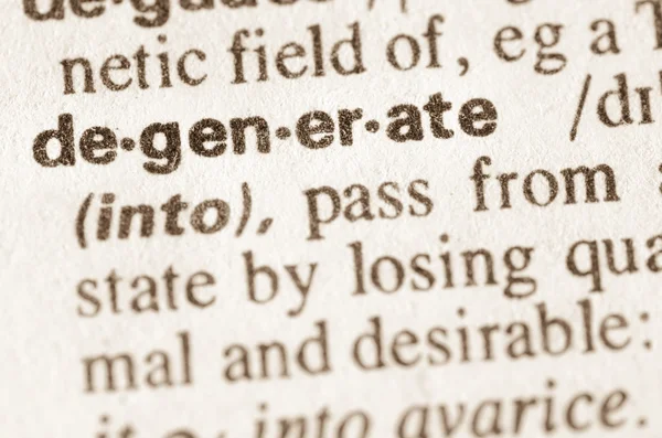 Dictionary definition of word degenerate — Stock Photo, Image