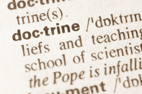 Dictionary definition of word doctrine — Stock Photo, Image
