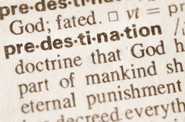 Wörterbuch Definition des Wortes Prädestination — Stockfoto