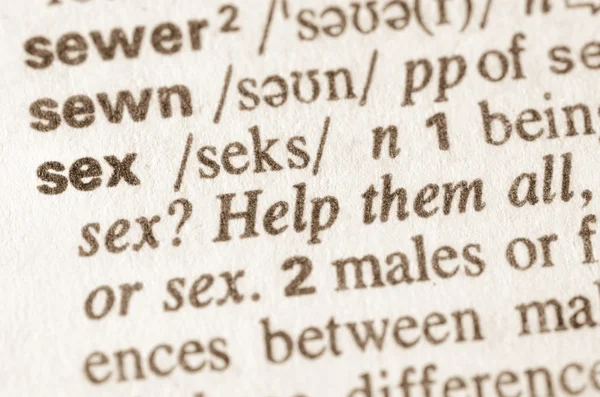 Dictionary definition of word sex — Stock Photo, Image